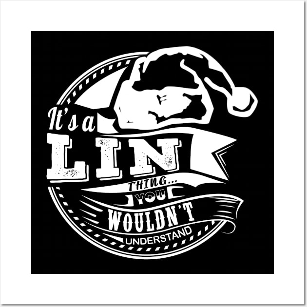 It's a Lin thing - Hat Xmas Personalized Name Gift Wall Art by Cave Store